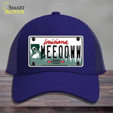 Meeooww Louisiana Novelty License Plate Hat Mesh / Royal Blue