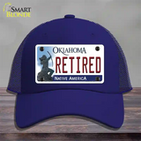 Retired Oklahoma Novelty License Plate Hat Mesh / Royal Blue