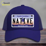 Native South Carolina Novelty License Plate Hat Mesh / Royal Blue