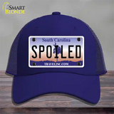 Spoiled South Carolina Novelty License Plate Hat Mesh / Royal Blue