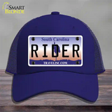 Rider South Carolina Novelty License Plate Hat Mesh / Royal Blue