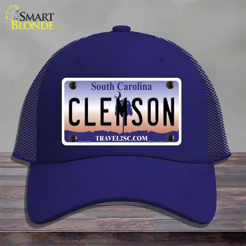 Clemson South Carolina Novelty License Plate Hat Mesh / Royal Blue