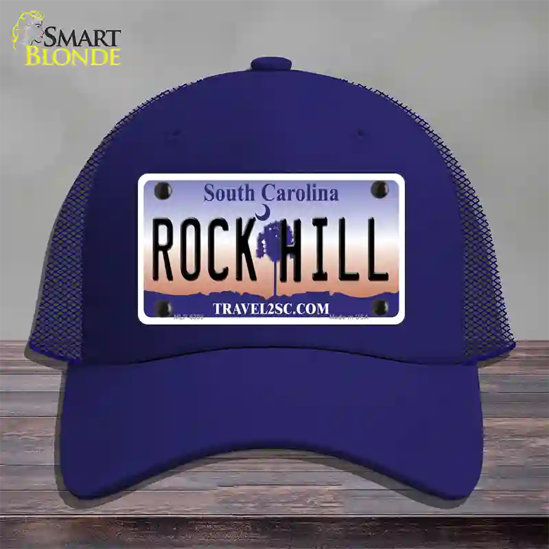 Rock Hill South Carolina Novelty License Plate Hat Mesh / Royal Blue