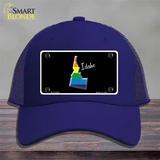 Idaho Rainbow Novelty License Plate Hat Mesh / Royal Blue