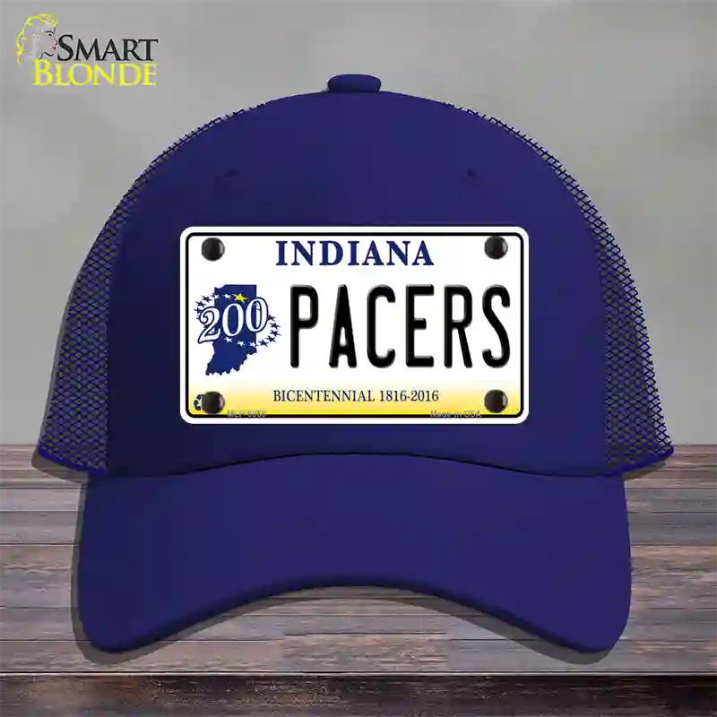 Pacers Indiana Novelty License Plate Hat Mesh / Royal Blue