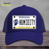 Humidity Indiana Novelty License Plate Hat Mesh / Royal Blue