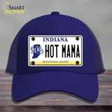 Hot Mama Indiana Novelty License Plate Hat Mesh / Royal Blue