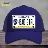 Bad Girl Indiana Novelty License Plate Hat Mesh / Royal Blue