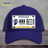 MMM Beer Indiana Novelty License Plate Hat Mesh / Royal Blue