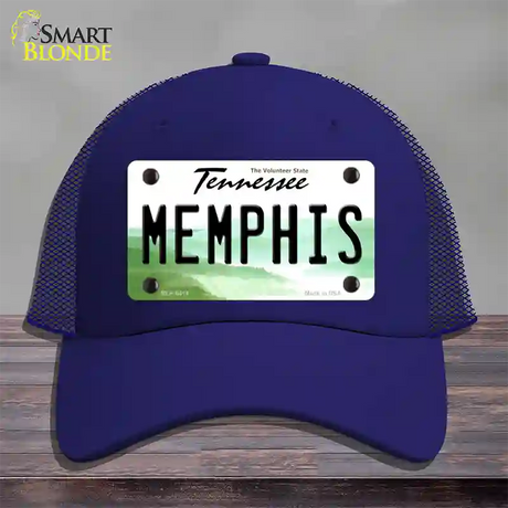 Memphis Tennessee Novelty License Plate Hat Mesh / Royal Blue