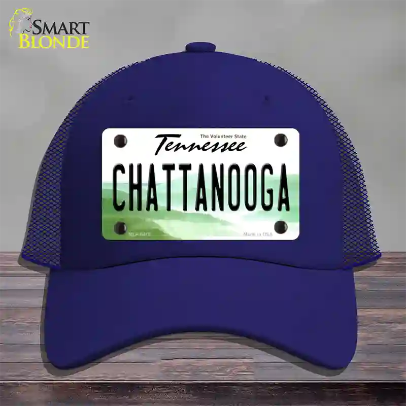 Chattanooga Tennessee Novelty License Plate Hat Mesh / Royal Blue