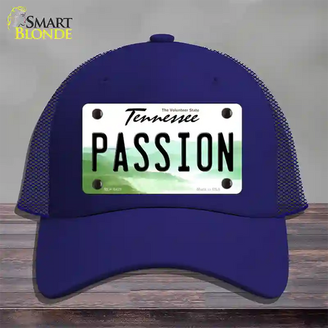 Passion Tennessee Novelty License Plate Hat Mesh / Royal Blue