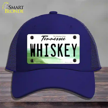 Whiskey Tennessee Novelty License Plate Hat Mesh / Royal Blue