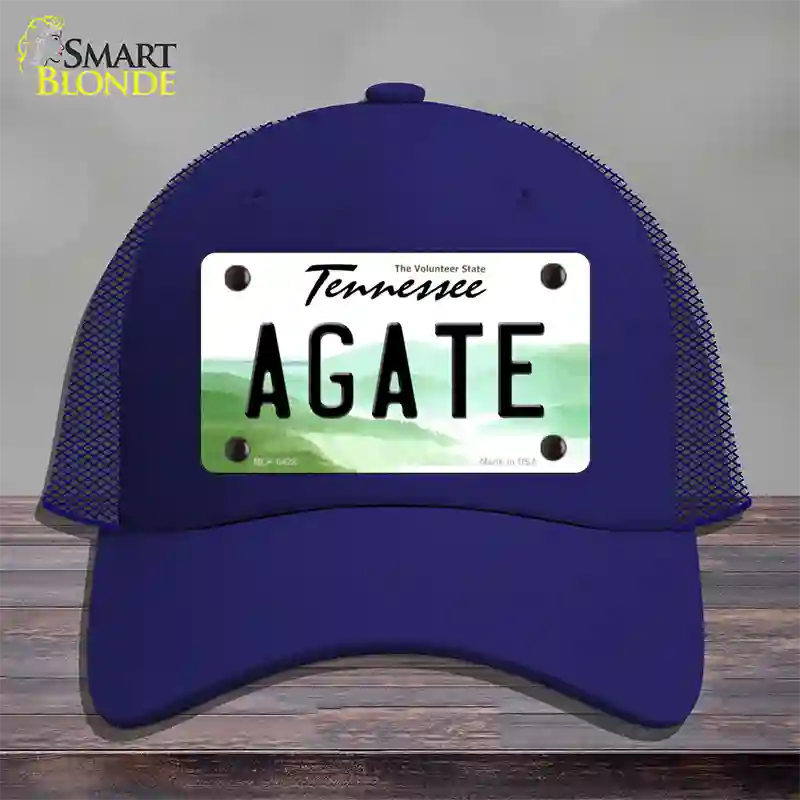 Agate Tennessee Novelty License Plate Hat Mesh / Royal Blue