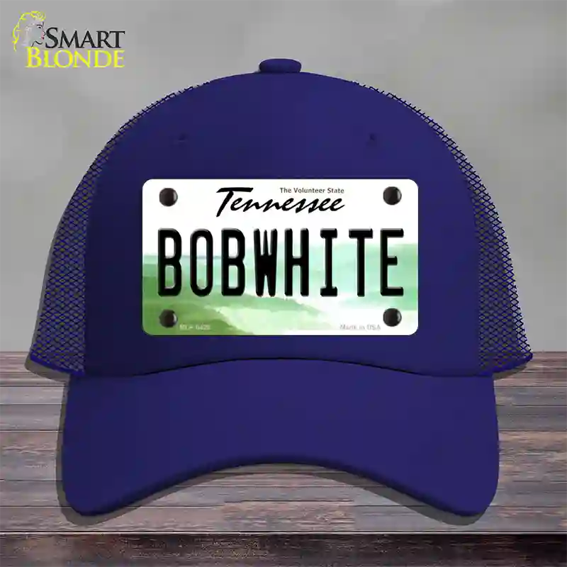 Bobwhite Tennessee Novelty License Plate Hat Mesh / Royal Blue