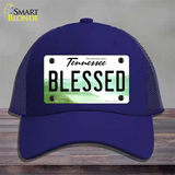 Blessed Tennessee Novelty License Plate Hat Mesh / Royal Blue