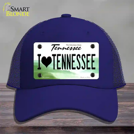 I Love Tennessee Novelty License Plate Hat Mesh / Royal Blue