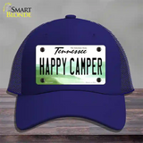 Happy Camper Tennessee Novelty License Plate Hat Mesh / Royal Blue