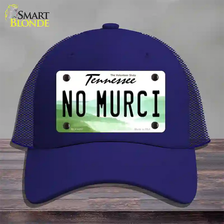 No Murci Tennessee Novelty License Plate Hat Mesh / Royal Blue