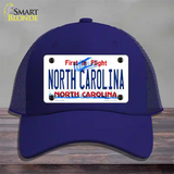 North Carolina Novelty License Plate Hat Mesh / Royal Blue