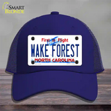 Wake Forest North Carolina Novelty License Plate Hat Mesh / Royal Blue