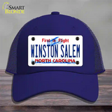 Winston Salem North Carolina Novelty License Plate Hat Mesh / Royal Blue