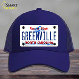 Greenville North Carolina Novelty License Plate Hat Mesh / Royal Blue