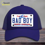 Bad Boy North Carolina Novelty License Plate Hat Mesh / Royal Blue