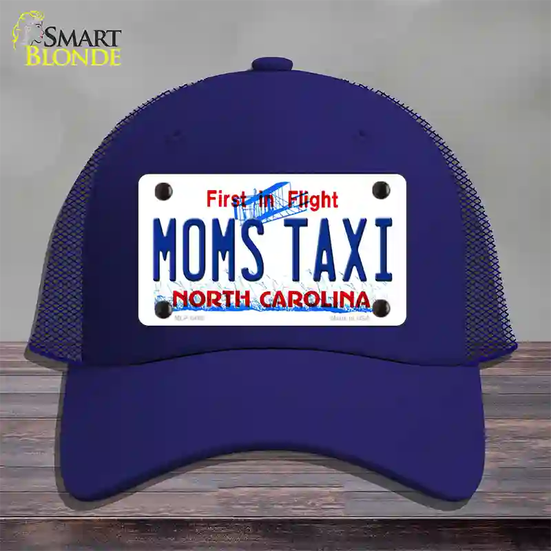 Moms Taxi North Carolina Novelty License Plate Hat Mesh / Royal Blue