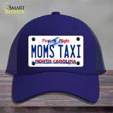 Moms Taxi North Carolina Novelty License Plate Hat Mesh / Royal Blue