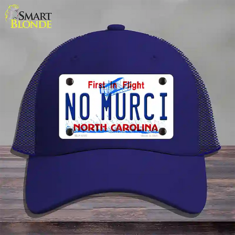 No Murci North Carolina Novelty License Plate Hat Mesh / Royal Blue