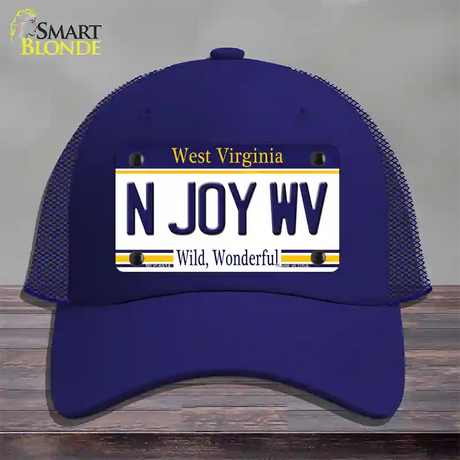 N Joy West Virginia Novelty License Plate Hat Mesh / Royal Blue