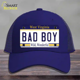 Bad Boy West Virginia Novelty License Plate Hat Mesh / Royal Blue