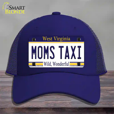 Moms Taxi West Virginia Novelty License Plate Hat Mesh / Royal Blue