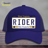 Rider West Virginia Novelty License Plate Hat Mesh / Royal Blue