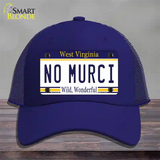 No Murci West Virginia Novelty License Plate Hat Mesh / Royal Blue