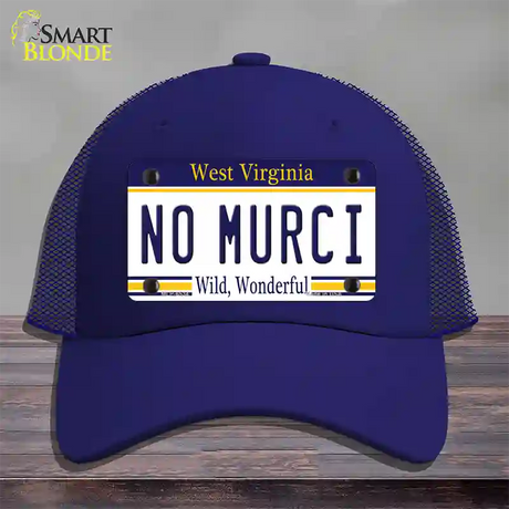 No Murci West Virginia Novelty License Plate Hat Mesh / Royal Blue