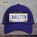 Charleston West Virginia Novelty License Plate Hat Mesh / Royal Blue