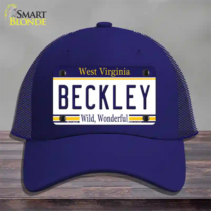 Beckley West Virginia Novelty License Plate Hat Mesh / Royal Blue