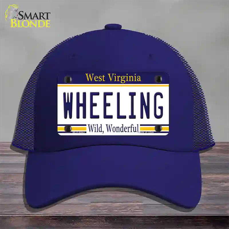 Wheeling West Virginia Novelty License Plate Hat Mesh / Royal Blue