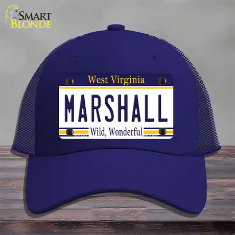 Marshall West Virginia Novelty License Plate Hat Mesh / Royal Blue