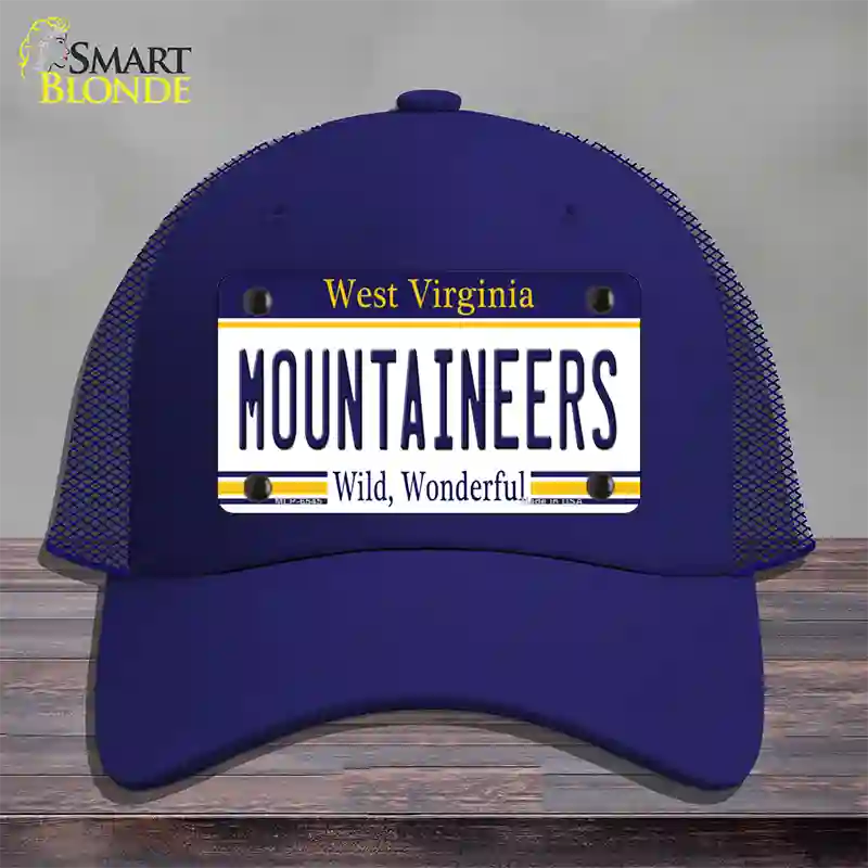 Mountaineers West Virginia Novelty License Plate Hat Mesh / Royal Blue