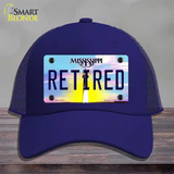 Retired Mississippi Novelty License Plate Hat Mesh / Royal Blue