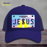 Jesus Mississippi Novelty License Plate Hat Mesh / Royal Blue