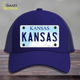 Kansas Novelty License Plate Hat Mesh / Royal Blue