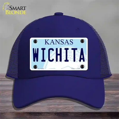 Wichita Kansas Novelty License Plate Hat Mesh / Royal Blue