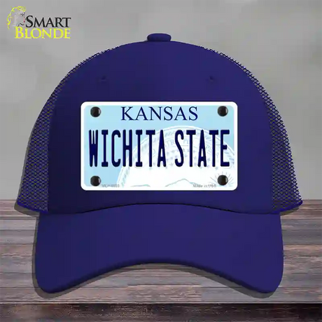 Wichita State Kansas Novelty License Plate Hat Mesh / Royal Blue