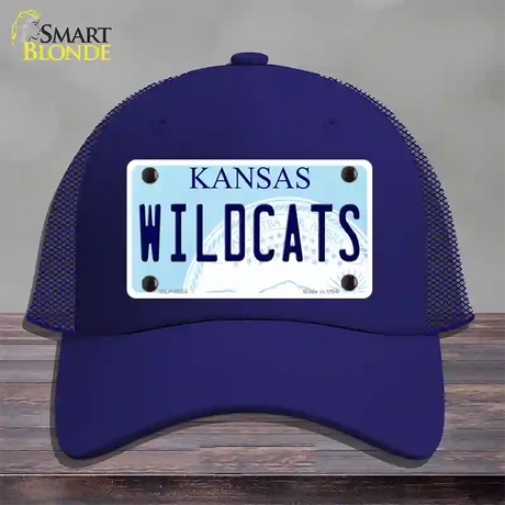 Wildcats Kansas Novelty License Plate Hat Mesh / Royal Blue