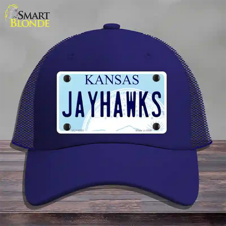 Jayhawks Kansas Novelty License Plate Hat Mesh / Royal Blue