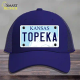 Topeka Kansas Novelty License Plate Hat Mesh / Royal Blue